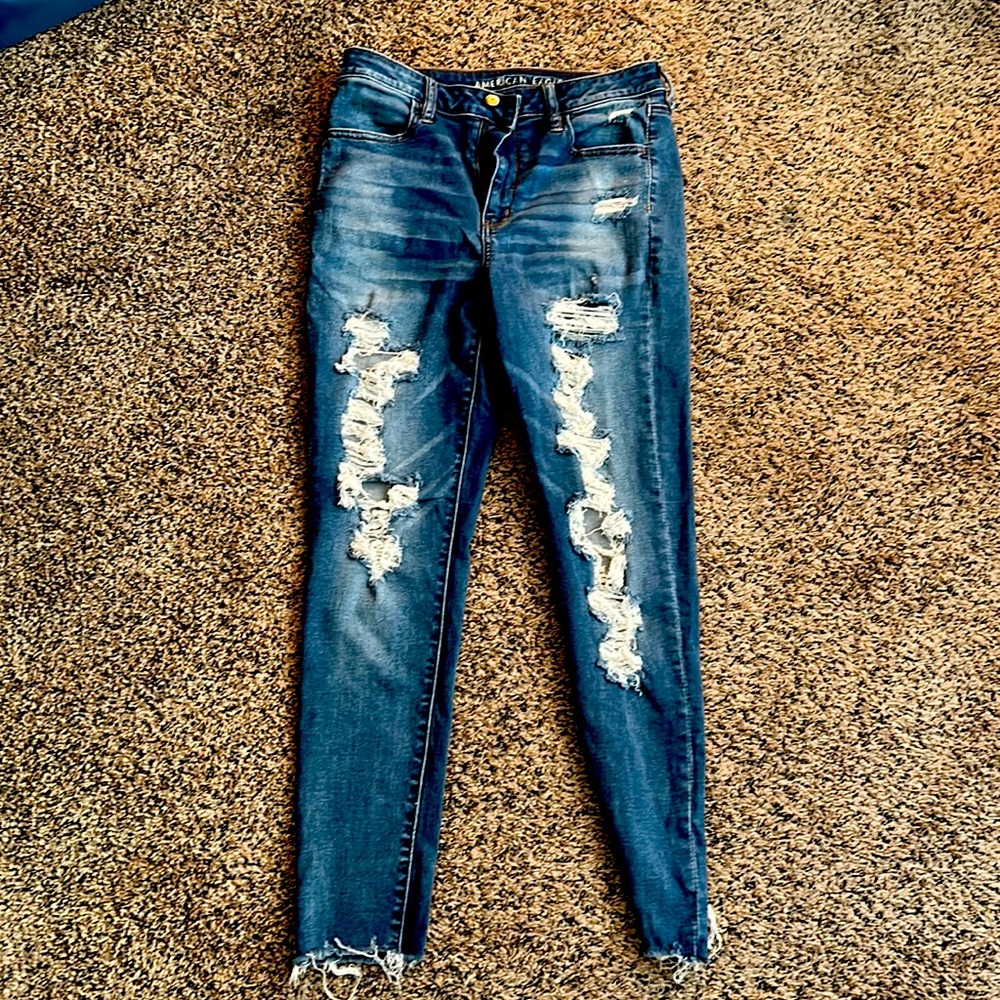 American eagle, super hi rise jegging, next level stretch, 10 regular